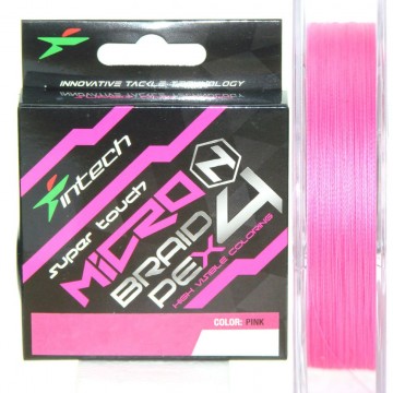 Шнур плетеный Intech MicroN PE X4 100m 0.2 5.5lb/2.5kg Pink