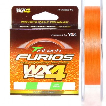 Шнур плетеный Intech FURIOS PE WX4 120m 0.4 6lb / 2.72kg orange