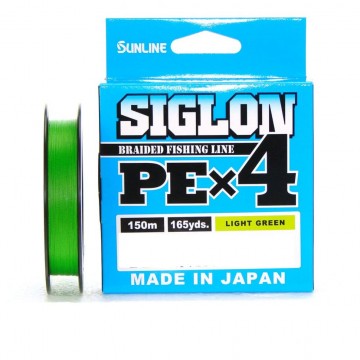 Плетеный шнур Sunline Siglon PE×4 150m (LG) 16LB, 1PE, 7.7kg, Light Green