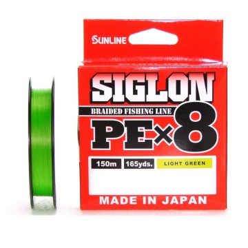 Плетеный шнур Sunline Siglon PE×8 150m (LG) 25LB, 1.5PE, 11kg, Light Green