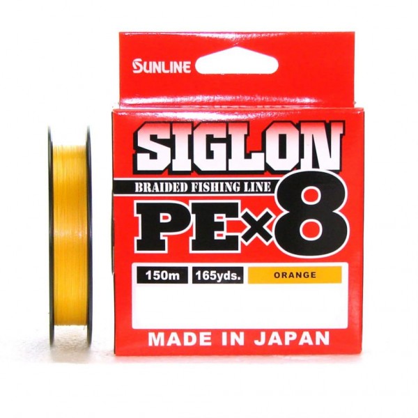 Плетеный шнур Sunline Siglon PE×8 150m (OR) 30LB, 1.7PE, 13kg, Orange