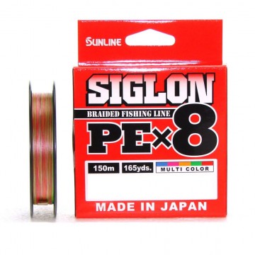 Плетеный шнур Sunline Siglon PE×8 150m (5C) 40LB, 2.5PE, 18.5kg, Multicolor