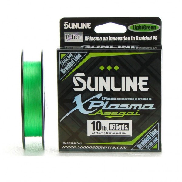 Плетеный шнур Sunline XPlasma Asegai 150m (LG) 10LB, 1PE, 4.5kg, Light Green