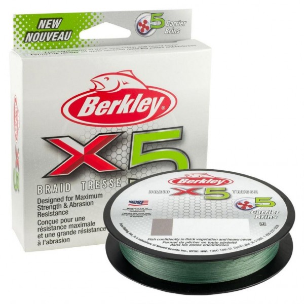 Плетенка Berkley X5 Braid Green 150m 0.35mm, 36.3kg