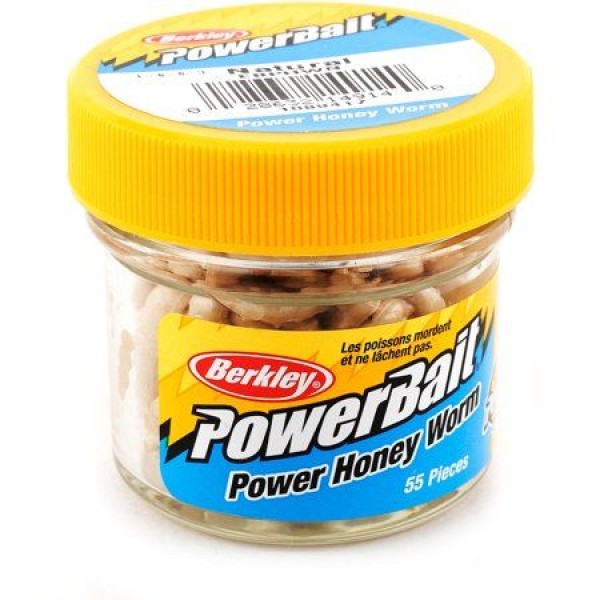 Мягкая приманка Berkley Power Bait Worm Natural/Scales Sparkle Honey Worm (червь)