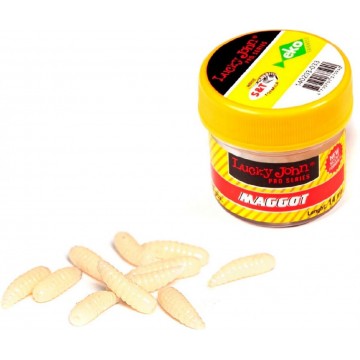 Насадки искусственная съедобная LJ Pro Series MAGGOT опарыш светонакопительный 14мм 25шт.