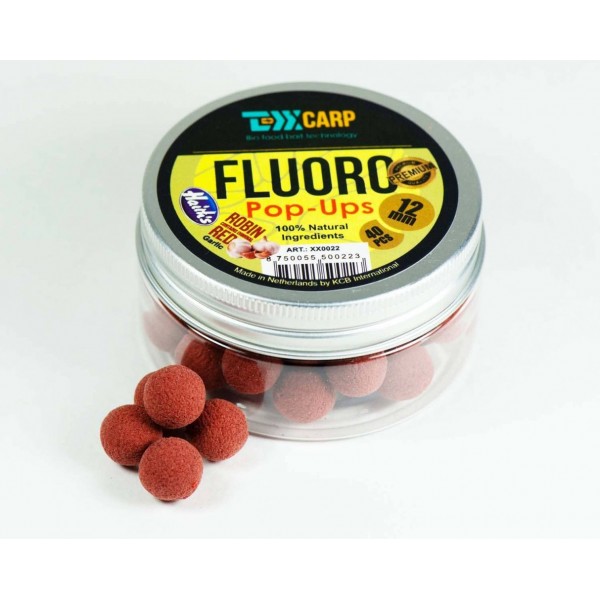 Бойлы плавающие TEXX Carp Fluoro Pop-Ups 12mm, Robin Red-Garlic, 40 pcs