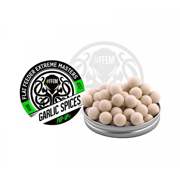 Бойлы плавающие FFEM Pop-Up Garlic Spices 10mm white 55шт.