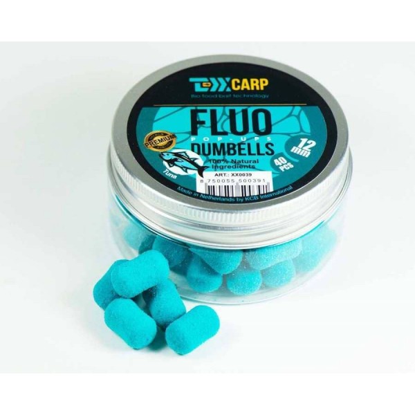 Дамбелсы плавающие TEXX Carp Pop-Ups Dumbells 12mm, Tuna, Blue, 40 pcs