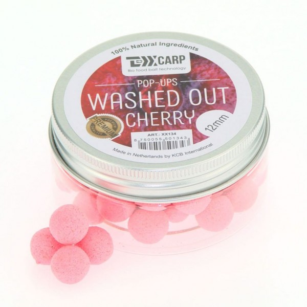 Бойлы плавающие TEXX Carp Washed Out Pop-Ups 12mm, Cherry, Washed Red, 40 pcs