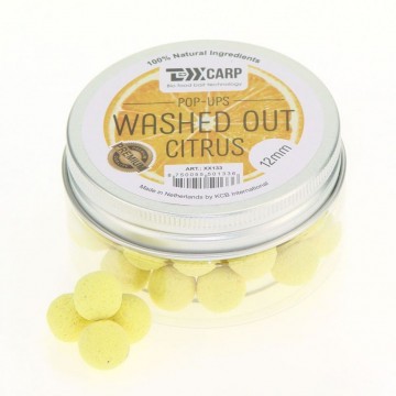 Бойлы плавающие TEXX Carp Washed Out Pop-Ups 12mm, Citrus, Washed Yellow, 40 pcs