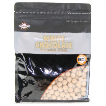 Бойлы тонущие Dynamite Baits 1кг, 15мм White Chocolate & Coconut Cream