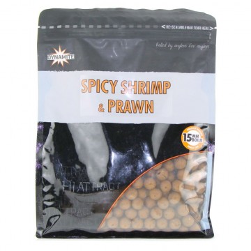 Бойлы тонущие Dynamite Baits 1кг, 15мм Spicy Shrimp & Prawn