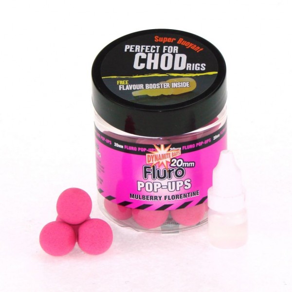 Плавающие бойлы Dynamite Baits Fluro Pop Ups Super Buoyant 20мм Mulberry Florentine