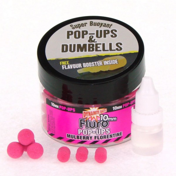 Плавающие бойлы Dynamite Baits Fluro Pop Ups & Dumbells Super Buoyant 10мм Mulberry Florentine