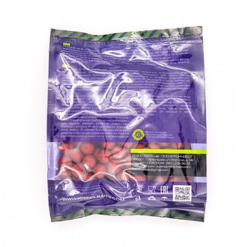 Бойлы насадочные Rhino Baits 14мм Super Strawberry (супер клубника), пакет 0,5кг