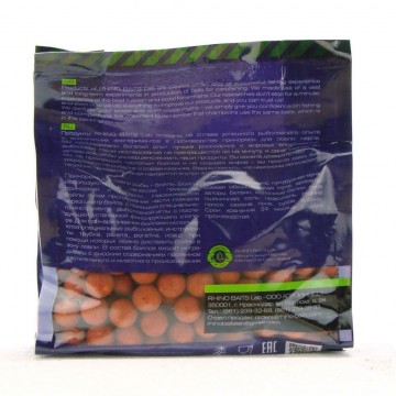 Бойлы насадочные Rhino Baits 14мм Mandarin (мандарин), пакет 0,5 кг, NEW