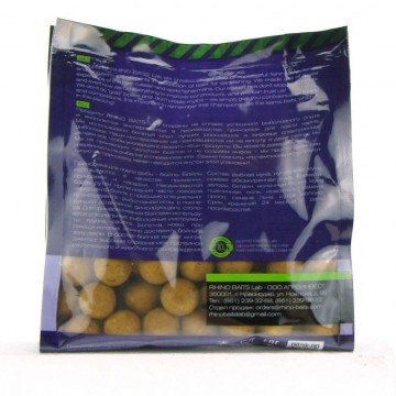 Бойлы насадочные Rhino Baits 20мм Pineapple (ананас + N-Butyric) , пакет 0,5 кг