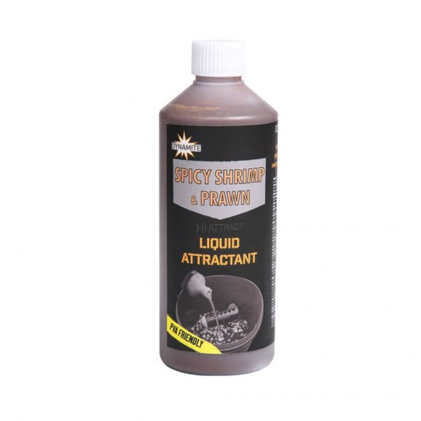 Аттрактант DYNAMITE BAITS Liquid Attractant 500мл Spicy Shrimp & Prawn