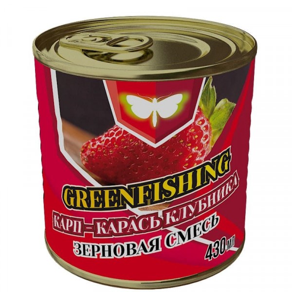 Прикормка GreenFishing зерновой микс 430гр Карп Карась Клубника