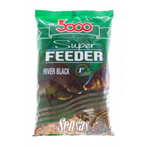 Прикормка Sensas 3000 Super FEEDER RIVER Black 1кг 