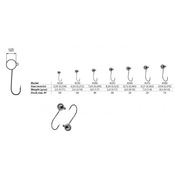 Джиг головка вольфрамовая W 6 гр., крючок №2