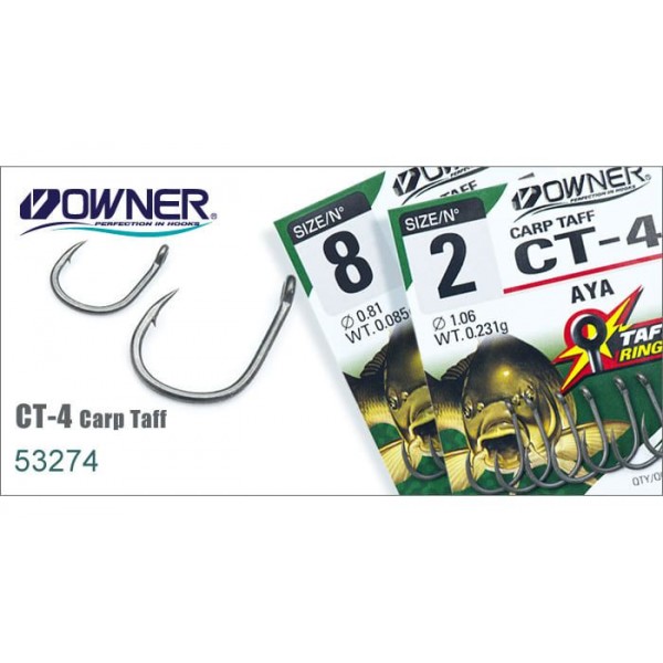 Крючок OWNER №53274 СT-4 №8 (10шт.) CARP TAFF