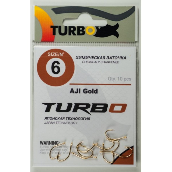 Крючки TURBO AJI (Gold) 8 (10 шт)