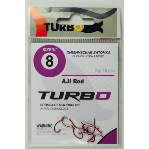 Крючки TURBO AJI (Red) 10 (10 шт)