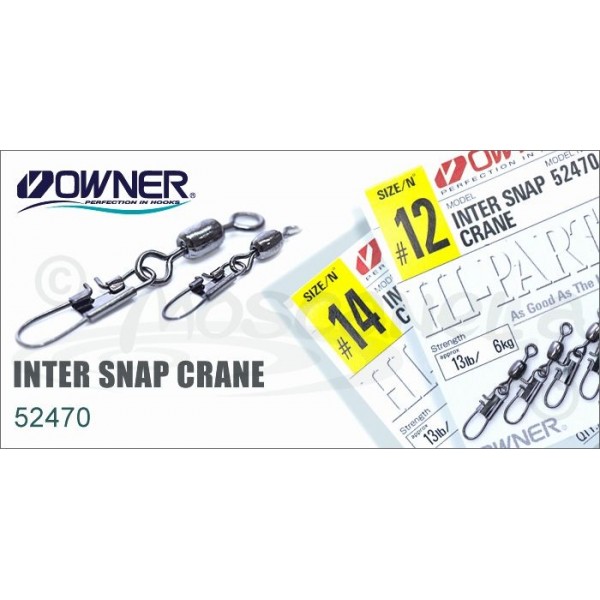 Застежка с вертлюгом Owner Intersnap Crane 52470 18, 10pcs