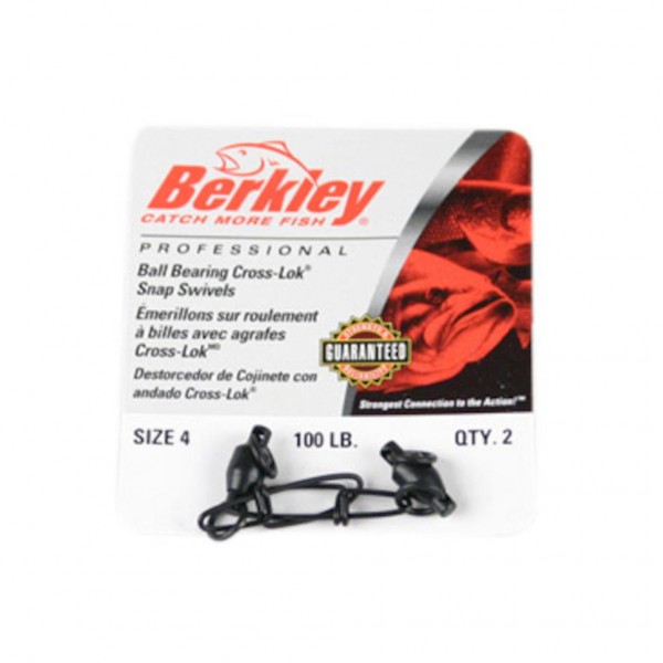 Застежка с подшипниковым вертлюгом Berkley Ball Bearing Cross-Lok Snap Swivels 4, 100lb, 2pcs