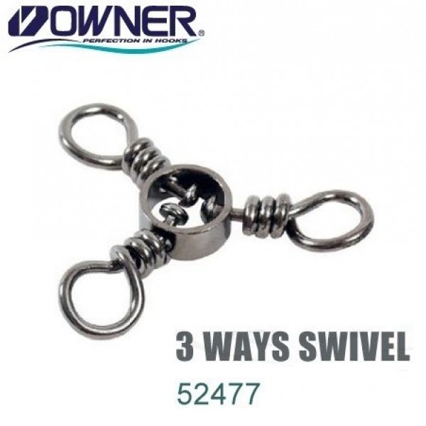 Вертлюг Owner 3Ways Swivel 52477 2/0, 60.5kg, 4pcs