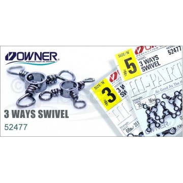 Вертлюг Owner 3Ways Swivel 52477 2/0, 60.5kg, 4pcs