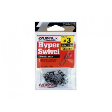 Застежка Owner Hyper Swivel Snagless Snap 5193 3, 22.4kg, 9pcs