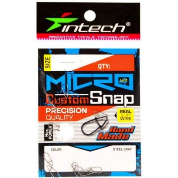 Застежка Intech Micro Custom Snap S 8kg, 6mm, 10 шт