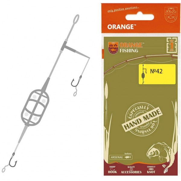 Оснастка карповая ORANGE 42 Classic Flat Method Leadcore, для бойла, 40 гр., в уп. 1 шт.