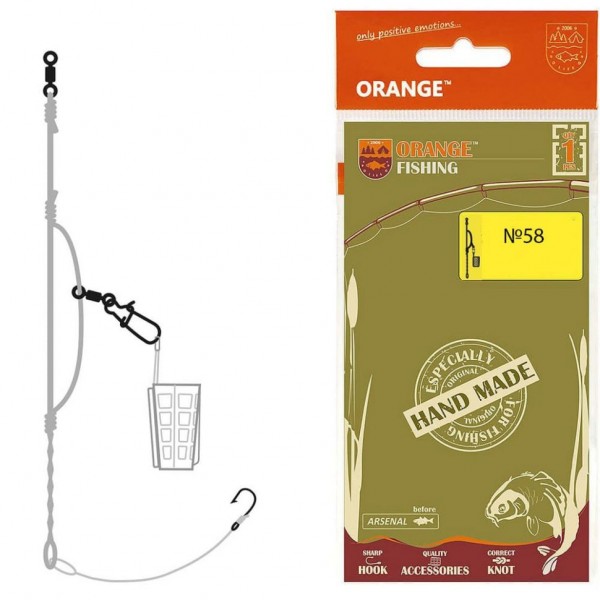 Оснастка фидерная ORANGE 58 Assymetric Loop Fluorocarbon, 60 гр., в уп. 1 шт.