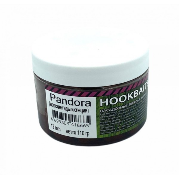 Бойлы вареные насадочные 12 мм, dumbells, Hi-Attract Pandora (морские гады и специи), банка, 110 г