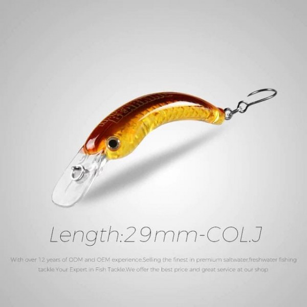 Воблер BearKing Jackall Timon NoraCra (реплика) 29F 29mm, 1,2gr, 0,3 - 0,5m, Color J