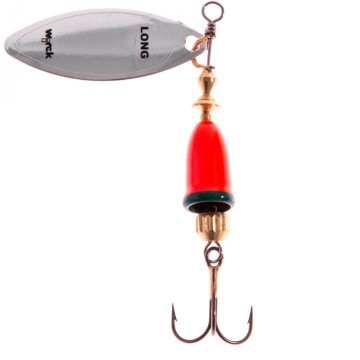 Блесна Wirek Long Bell Body 2 6.5gr, Silver, Fluo Red body