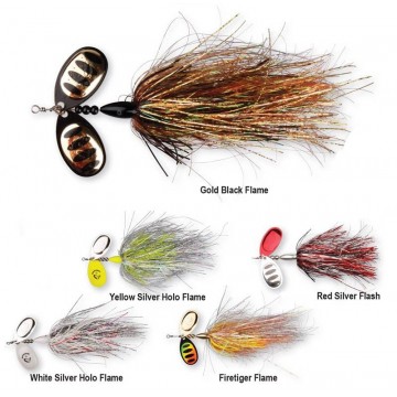 Блесна Savage Gear DP Spinner 37g №6 Yellow Silver Holo Flame