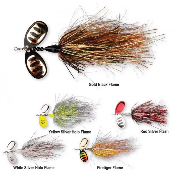 Блесна Savage Gear DP Spinner 37g №6 Yellow Silver Holo Flame