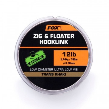 Монофильный поводковый материал FOX Edges Zig & Floater Hooklink 12lb - 0.28mm x100m