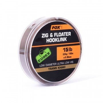 Монофильный поводковый материал FOX Edges Zig & Floater Hooklink 15lb - 0.30mm x100m