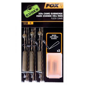 Набор готовых оснасток FOX Edges Submerge Leader Heli Rigs Kwik Change Camo 30lb Kit x3