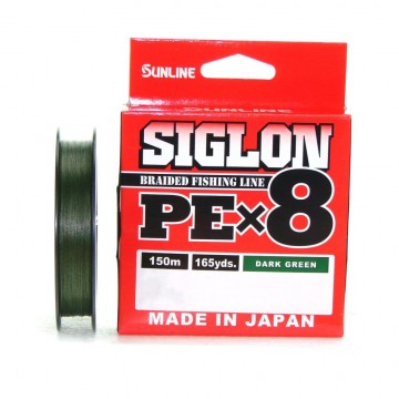 Плетеный шнур Sunline Siglon PE×8 150m (DG) 30LB, 1.7PE, 13kg, Dark Green