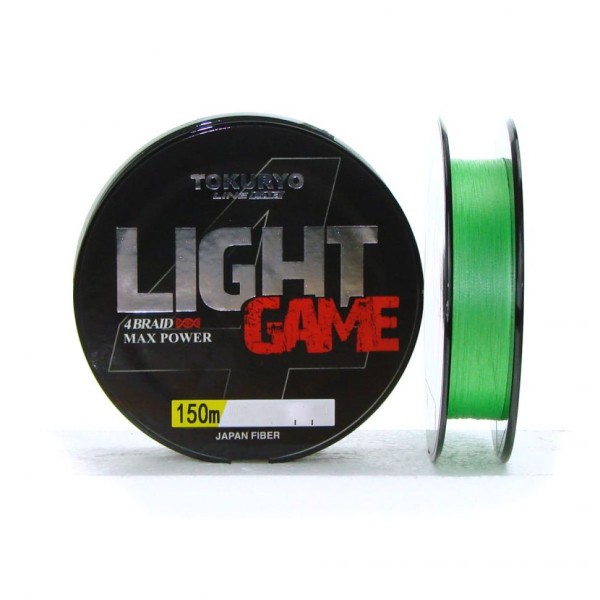 Леска плетеная Tokuryo Light Game PE 4X Light Green (светло-зеленый), 150 м 0,153мм