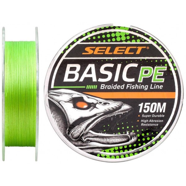 Шнур Select Basic PE 150m, l.green, 2.5PE, 0.24mm 40LB/18.2kg