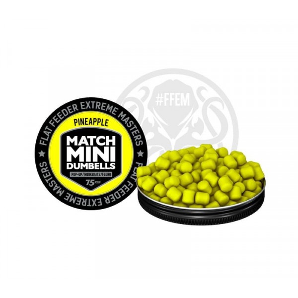 Бойлы плавающие FFEM Pop-Up Match Mini Pineapple 7x10mm yellow 75шт.