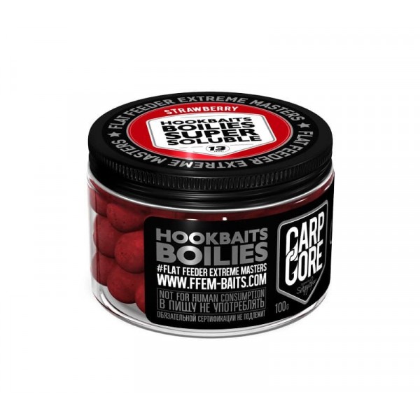 Бойлы растворимые FFEM Super Soluble HNV Boilies Strawberry 13mm